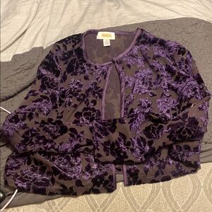 Talbots Purple Floral Jacket